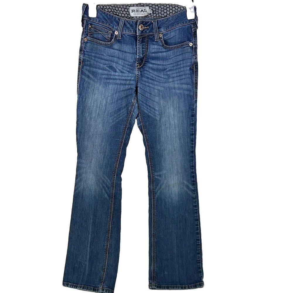 Ariat REAL Denim Women's Boot-cut Medium Wash Jeans Size 29/32 Rosa Western